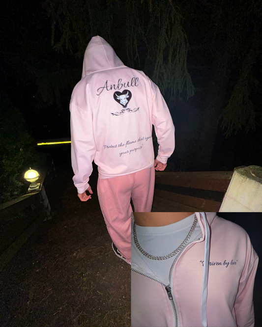 Pink "Dbl x Ptf" zip hoodie